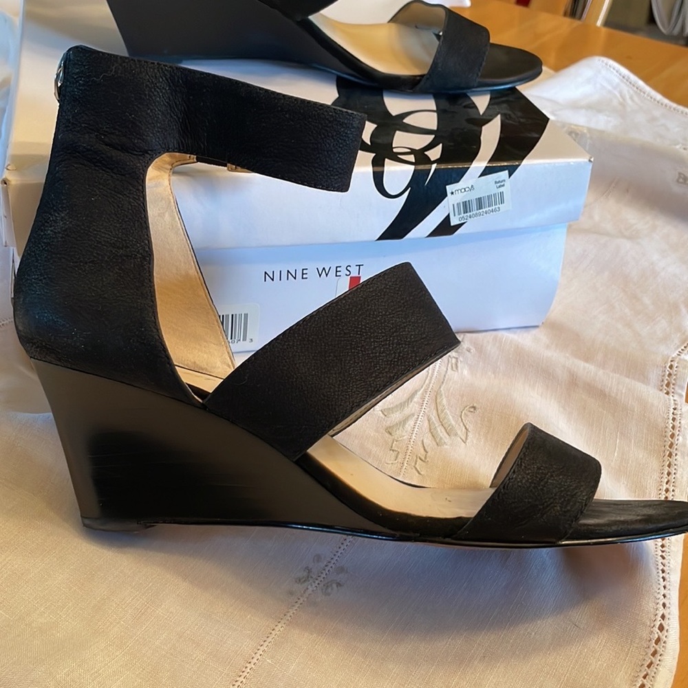 Nine West -Risktaker-size 10.5 black suede sandal